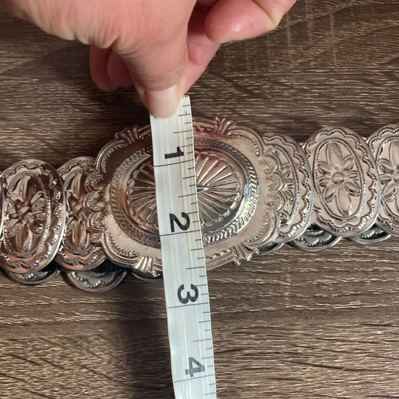 Vintage Metal Silver Elastic Women’s Large Belt - Picture 5 of 8